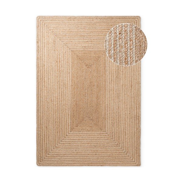 Covor în culoare naturală/în culoare naturală deschisă reversibil/țesut manual din iută 200x300 cm Juno – Hanse Home