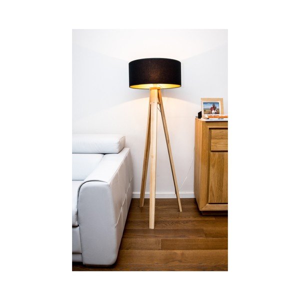 Lampadar cu abajur negru și cablu transparent Ragaba Wanda-image-2