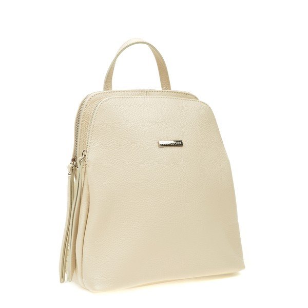 Rucsac din piele Anna Luchini Erika, crem-image-4