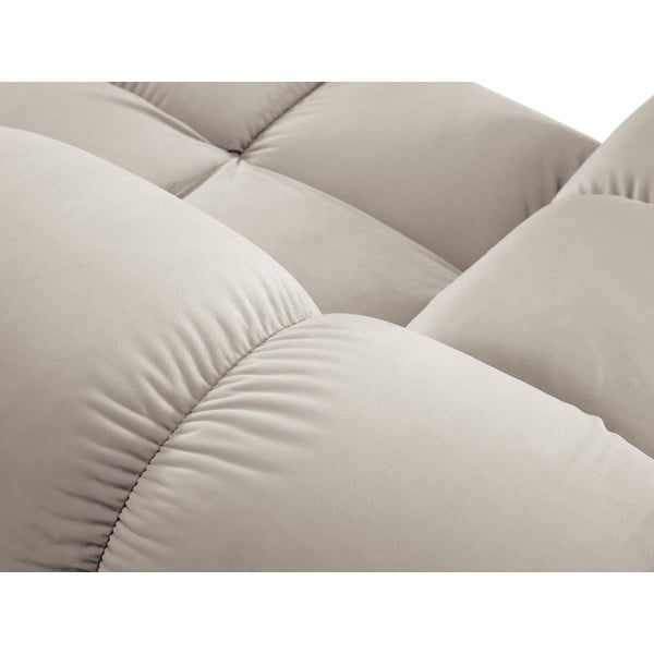 Colțar modular bej cu tapițerie din catifea (cu colț pe partea stângă ) Bellis – Micadoni -image-1