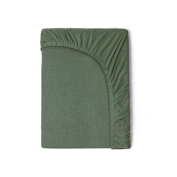 Cearșaf elastic din bumbac pentru copii Good Morning, 60 x 120 cm, verde