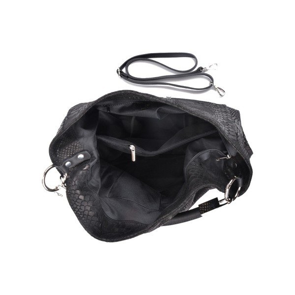 Geantă din piele Carla Ferreri Druhno, negru-image-1