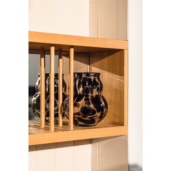 Vază maro închis din sticlă lucrată manual (înălțime 22 cm) Dam – noo.ma-image-3