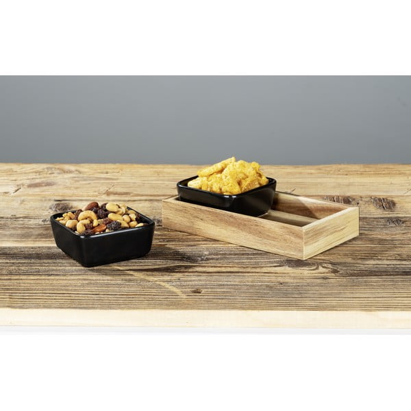 Boluri din ceramică neagră 2 buc. cu tavă Elo - Wenko-image-4