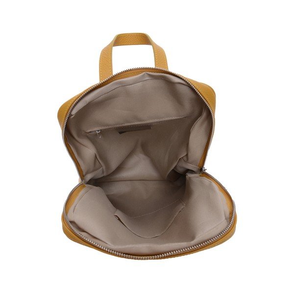 Rucsac din piele Roberta M Linda, galben-image-4