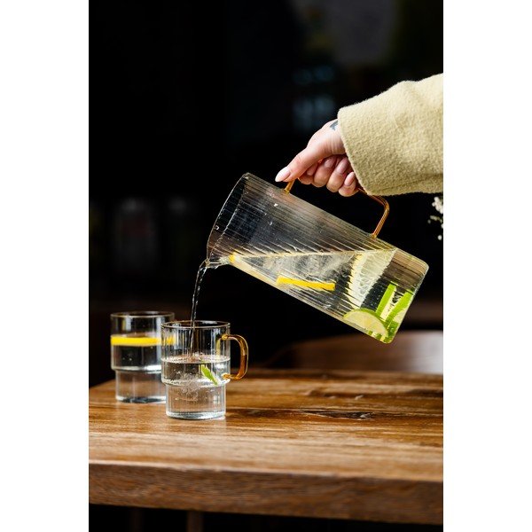 Căni galbene 2 buc. pentru cappuccino din sticlă 350 ml Livio – Vialli Design-image-4