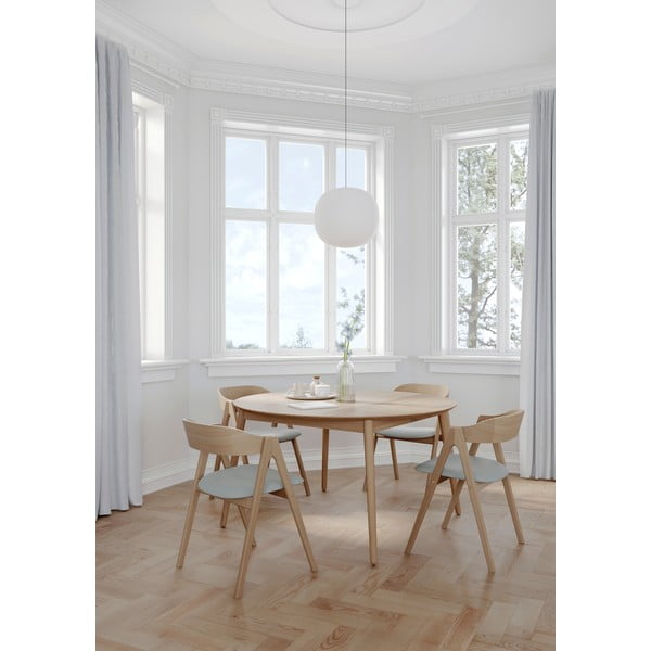 Masă de dining rotundă extensibilă cu aspect de lemn de stejar cu blat suplimentar ø 135 cm Meza – Hammel Furniture-image-1