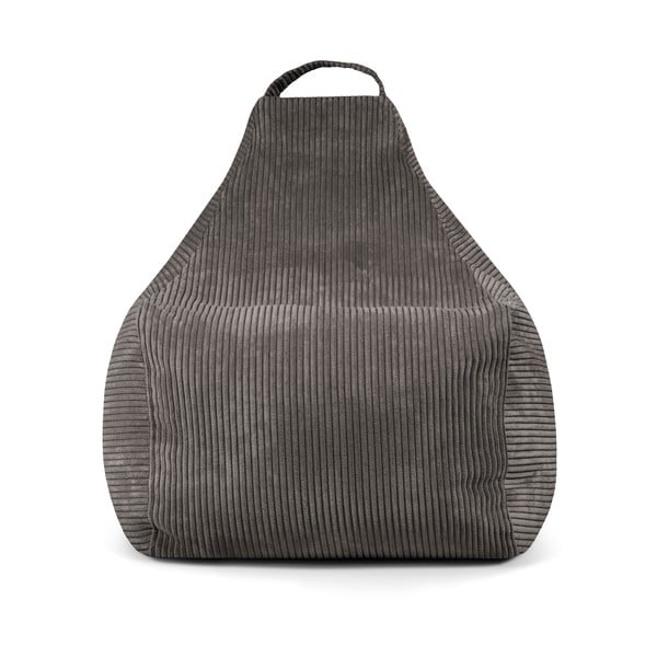 Fotoliu bean bag gri deschis cu tapițerie din catifea reiată Play Amuse – SLOWDOWN-image-2