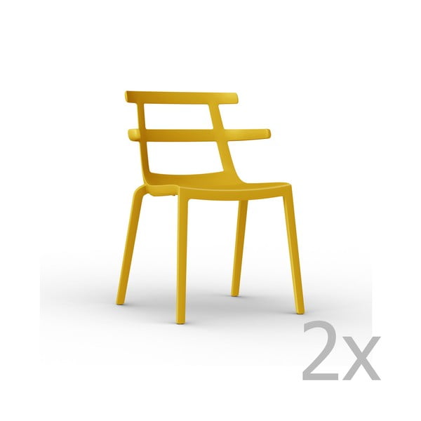 Set 2 scaune de grădină Resol Tokyo, galben