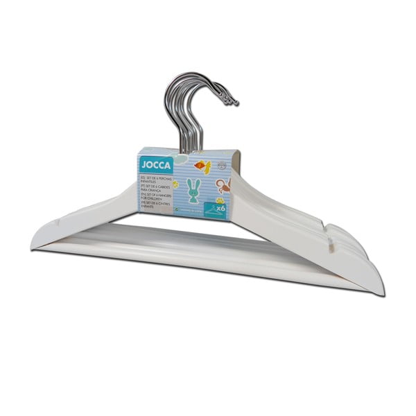 Set 6 umerașe pentru haine copii JOCCA Children, alb-image-1