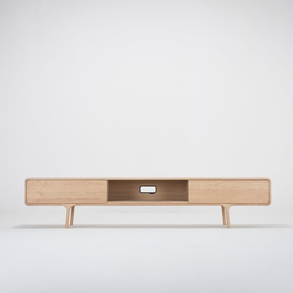 Comodă TV din lemn masiv de stejar cu 2 sertare Gazzda Fawn-image-3