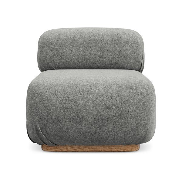 Modul pentru canapea modulară gri cu tapițerie din țesătură bouclé Ailani – Makamii