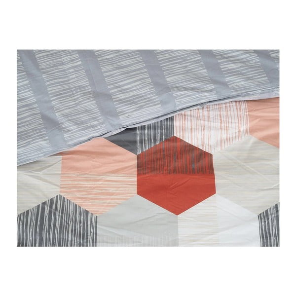 Lenjerie de pat gri din țesătură crep pentru pat de o persoană 140x200 cm Honey Comb – B.E.S.-image-1