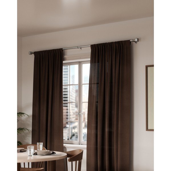 Galerie de perdea argintiu-mat extensibilă din oțel 107 - 305 cm Geo – Umbra-image-2