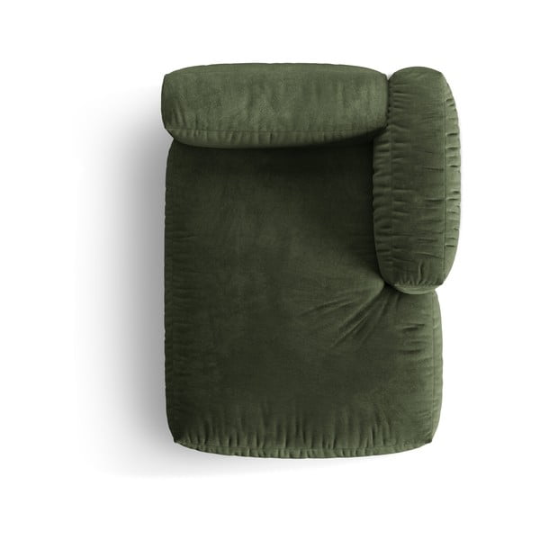 Modul pentru canapea modulară verde cu tapițerie din catifea (cu colț pe partea dreaptă) Martina – Micadoni -image-3