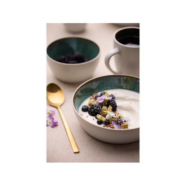 Cană albă/verde din ceramică 300 ml Gastro White/Green – Bitz-image-4