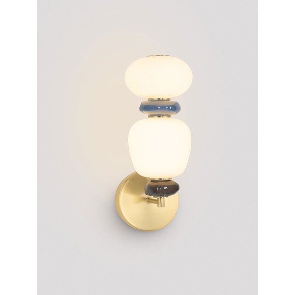 Aplică de perete albă/aurie LED cu intensitate reglabilă din metal Palo – Nova Luce-image-1