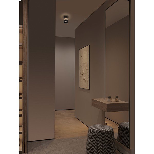 Plafonieră negru-mat LED cu intensitate reglabilă din aluminiu cu abajur din sticlă Glovia – Nova Luce-image-1