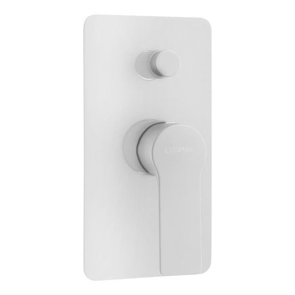 Baterie albă pentru duș încastrată (2 ieșiri) Pax – Sapho