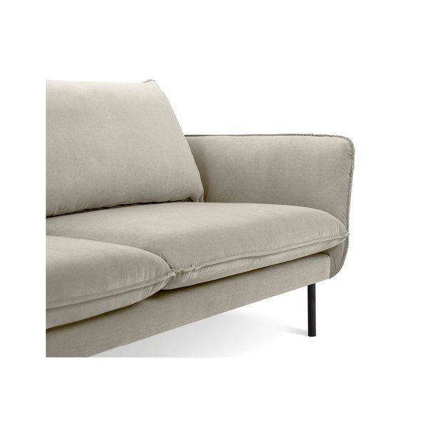 Canapea țesătură catifea Cosmopolitan Design Vienna, 230 cm, bej-image-3