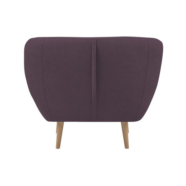 Fotoliu cu picioare de culoare deschisă Mazzini Sofas Sicile, mov-image-3