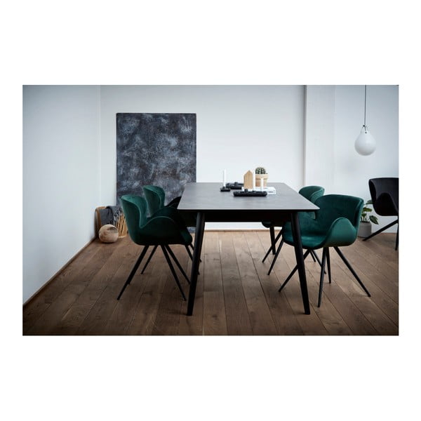 Scaun de sufragerie verde cu cotiere tapițat Gaia – DAN-FORM Denmark-image-1