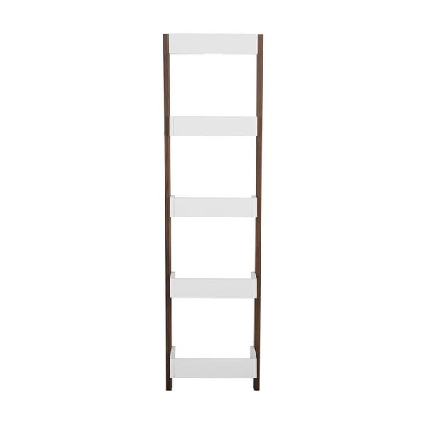 Scară de sprijin cu rafturi Monobeli Amy, înălțime 166 cm, alb - maro
