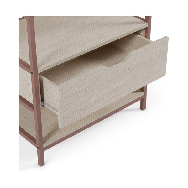 Bibliotecă teracotă din oțel 60x179,5x40 cm Amara – Marckeric-image-2