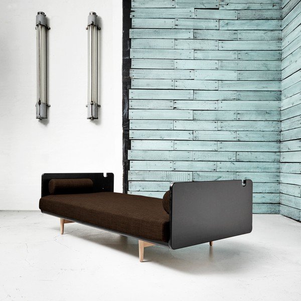 Canapea extensibilă Karup Deva Black/Raw Oak/Choco Brown-image-1