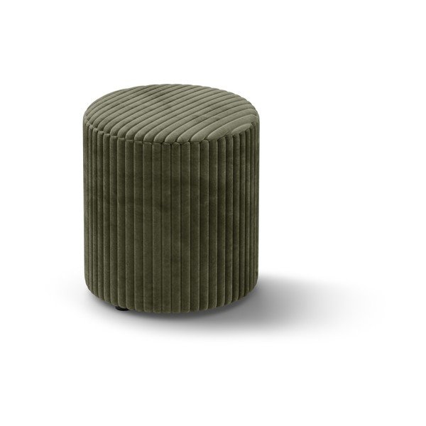 Taburet verde cu tapițerie din catifea reiată Dia – Micadoni 