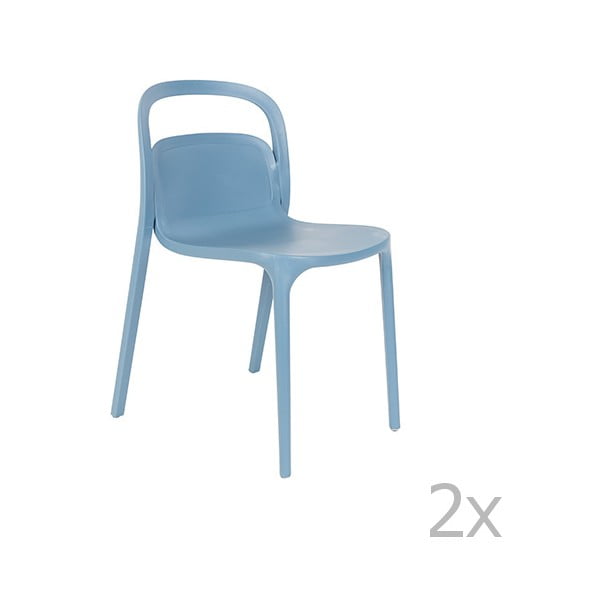 Set 2 scaune White Label Rex, albastru
