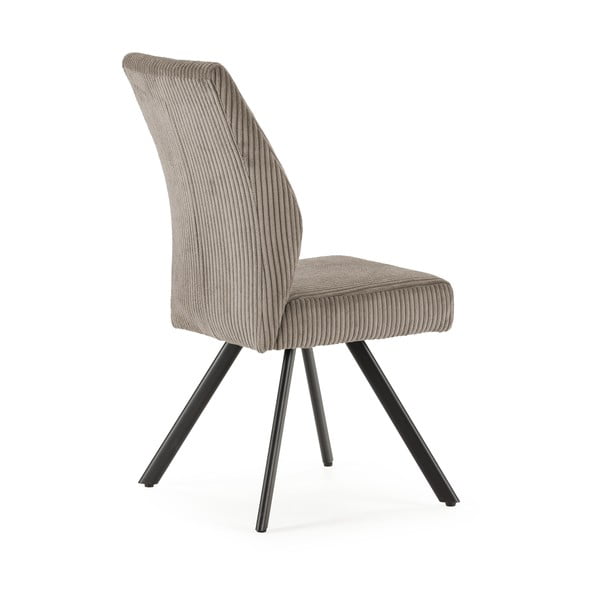 Scaune de dining gri-deschis 2 buc. din catifea reiată Anibal – Marckeric-image-4