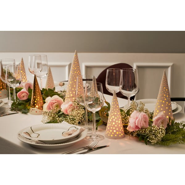 Sfeșnic de Crăciun din bone china Kähler Design Nobili, înălțime 19 cm, alb-image-4