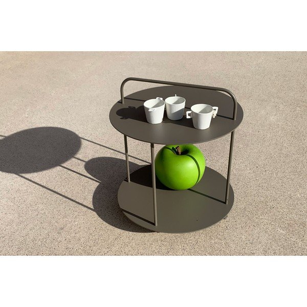 Masă auxiliară de grădină rotundă din metal ø 45 cm Plip – Ezeis-image-1