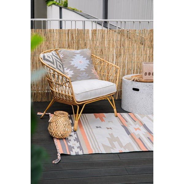 Covor reversibil pentru exterior din plastic reciclat Green Decore Aztec, 90 x 150 cm-image-1