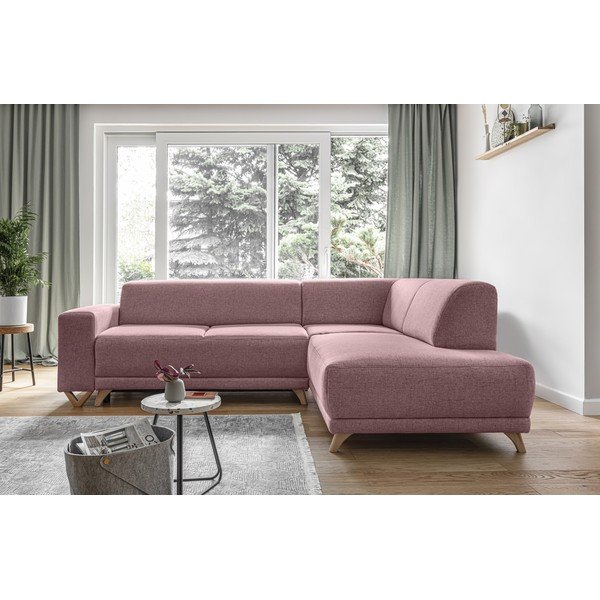 Colțar roz extensibil/cu spațiu de depozitare (cu colț pe partea dreaptă/în formă de ”L”) Classy Sophie – Miuform-image-1