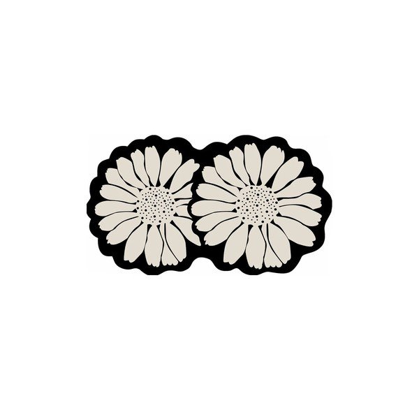 Covoraș de baie negru/crem 70x120 cm Flor Extrana – Foutastic