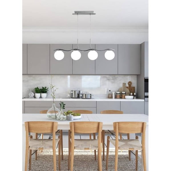 Lustră argintie cu abajur din sticlă 12x79 cm Ramon – Candellux Lighting-image-1