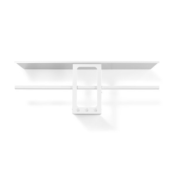 Cuier de perete alb cu raft din oțel 100 cm Luno Small – Spinder Design-image-2