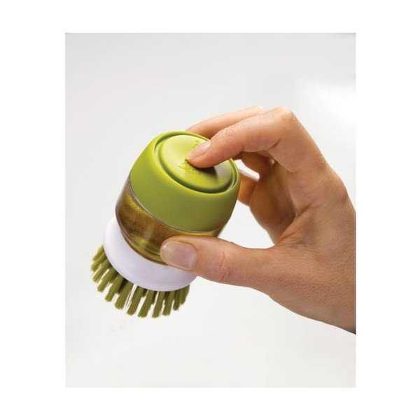 Perie cu dozator și suport Joseph Joseph Palm Scrub, verde-image-4