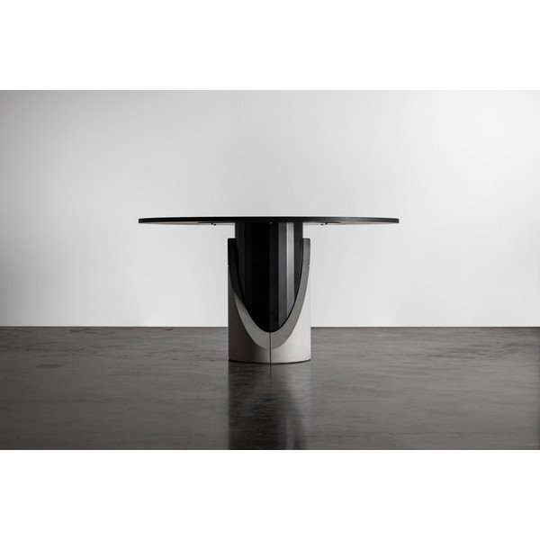 Masă dining cu blat cu aspect de lemn de stejar  140x140 cm Sharp - Lyon Béton-image-3