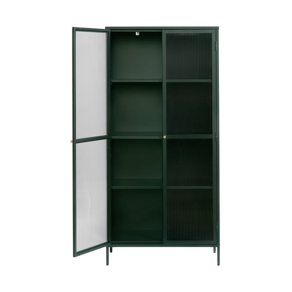 Vitrină verde-închis din metal 90x190 cm Bronco – Unique Furniture-image-2