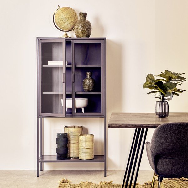 Vitrină gri din oțel 75x150x35 cm Acier – Premier Housewares-image-1