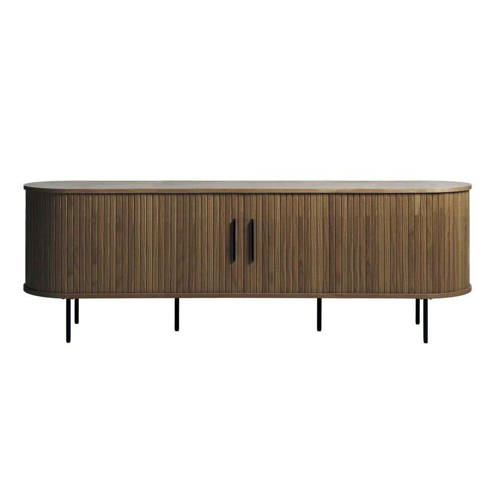 Comodă TV maro cu aspect de lemn de stejar 180x56x45 cm Nola – Unique Furniture