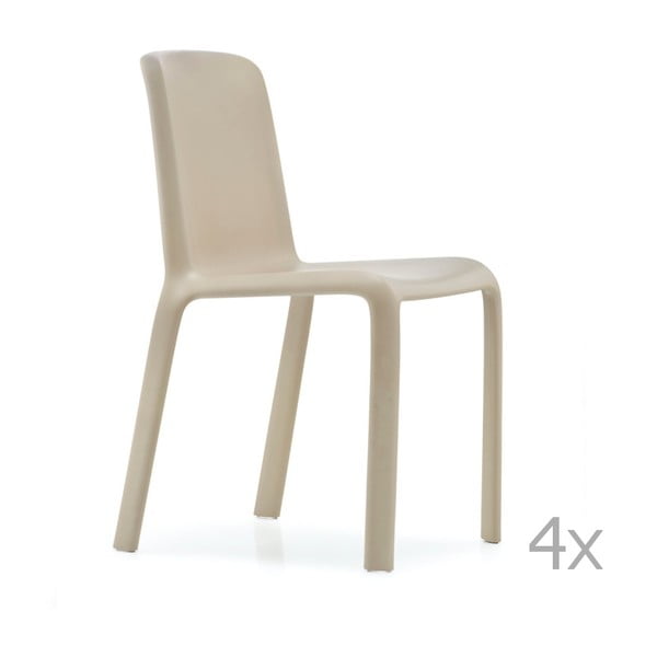 Set 4 scaune Pedrali Snow, bej nisip