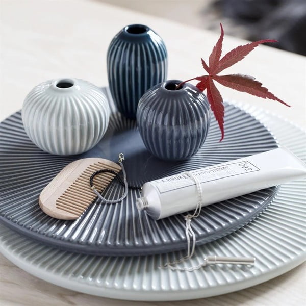 Set 3 vaze din gresie ceramică Kähler Design Hammershoi Miniature Cold Palette-image-1