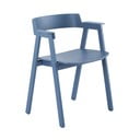 Scaun de dining albastru cu cotiere din lemn de stejar Flip – Gazzda