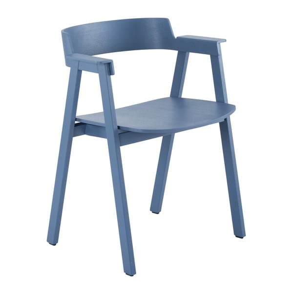 Scaun de dining albastru cu cotiere din lemn de stejar Flip – Gazzda