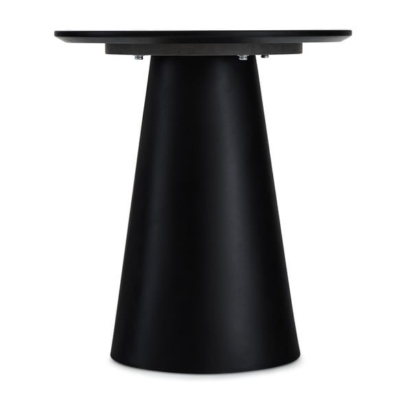 Măsuță de cafea neagră/gri deschis cu blat cu aspect de marmură ø 45 cm Tango – Furnhouse-image-2