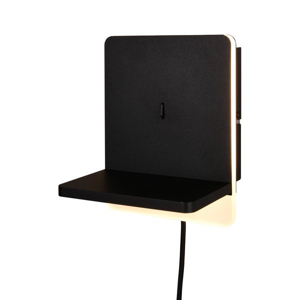 Aplică de perete negru-mat LED cu intensitate reglabilă Fairfield – Trio